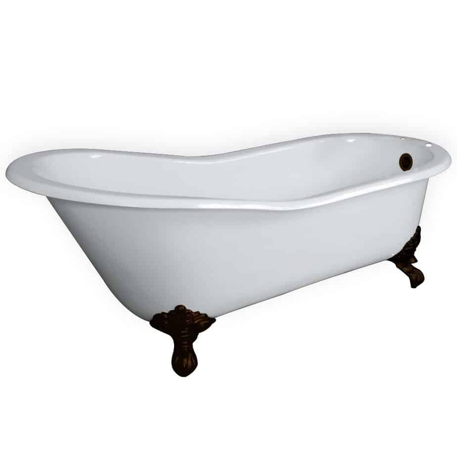 The Tub Connection Clay 67 Inches Cast Iron Slipper Tub